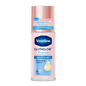 VASELINE GlutaGlow Ampoule 3% Niacinamide Serum Roll-On Deodorant Bright & Dry 45 ml.