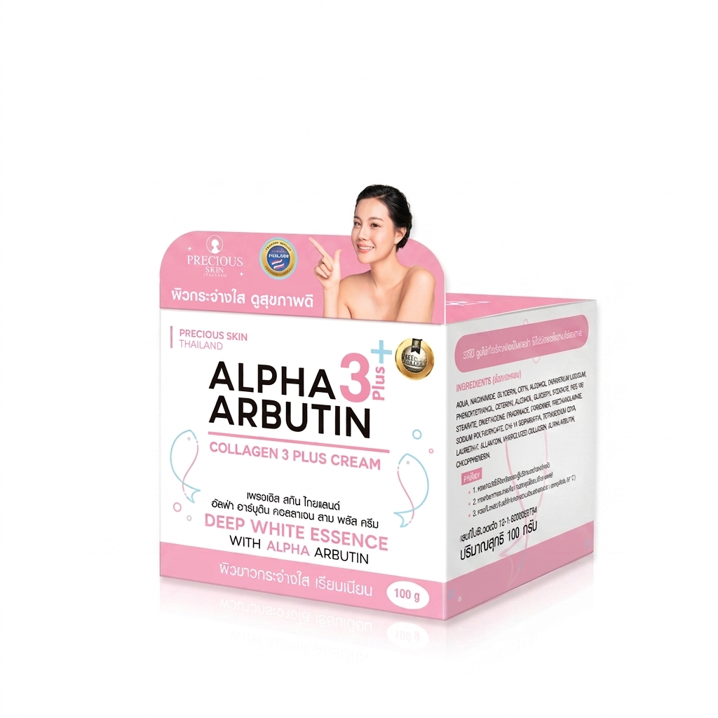 Precious Skin Thailand Alpha Arbutin 3 Plus + Collagen Cream 100g – Brightening & Moisturizing Cream