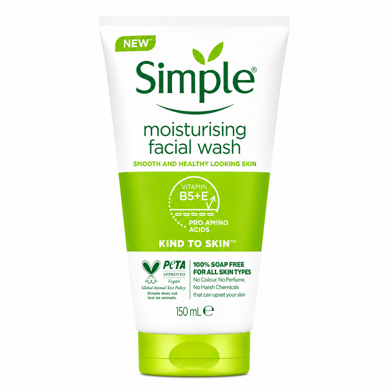 Simple Kind to Skin Moisturising Face Wash 150ml – Gentle Cleanser for Sensitive Skin