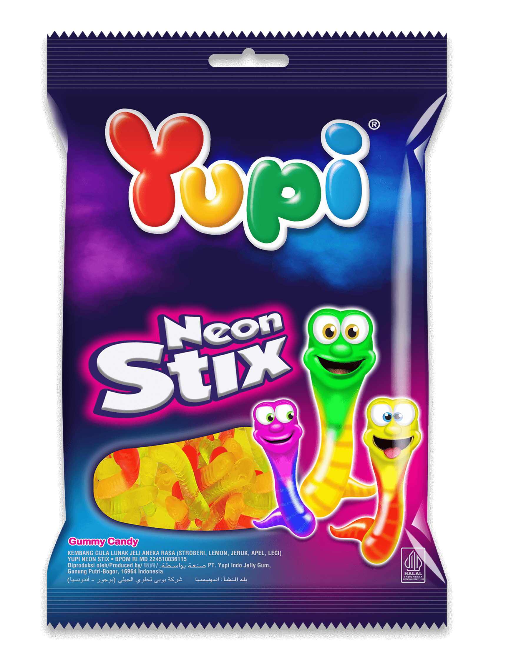 Yupi Gummy Candy Neon Stick 45g