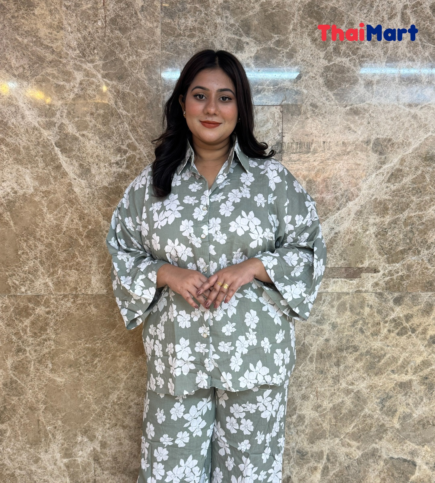Thai Linen Co-ord Set – Effortless Free Size Dress - Item Code : 006