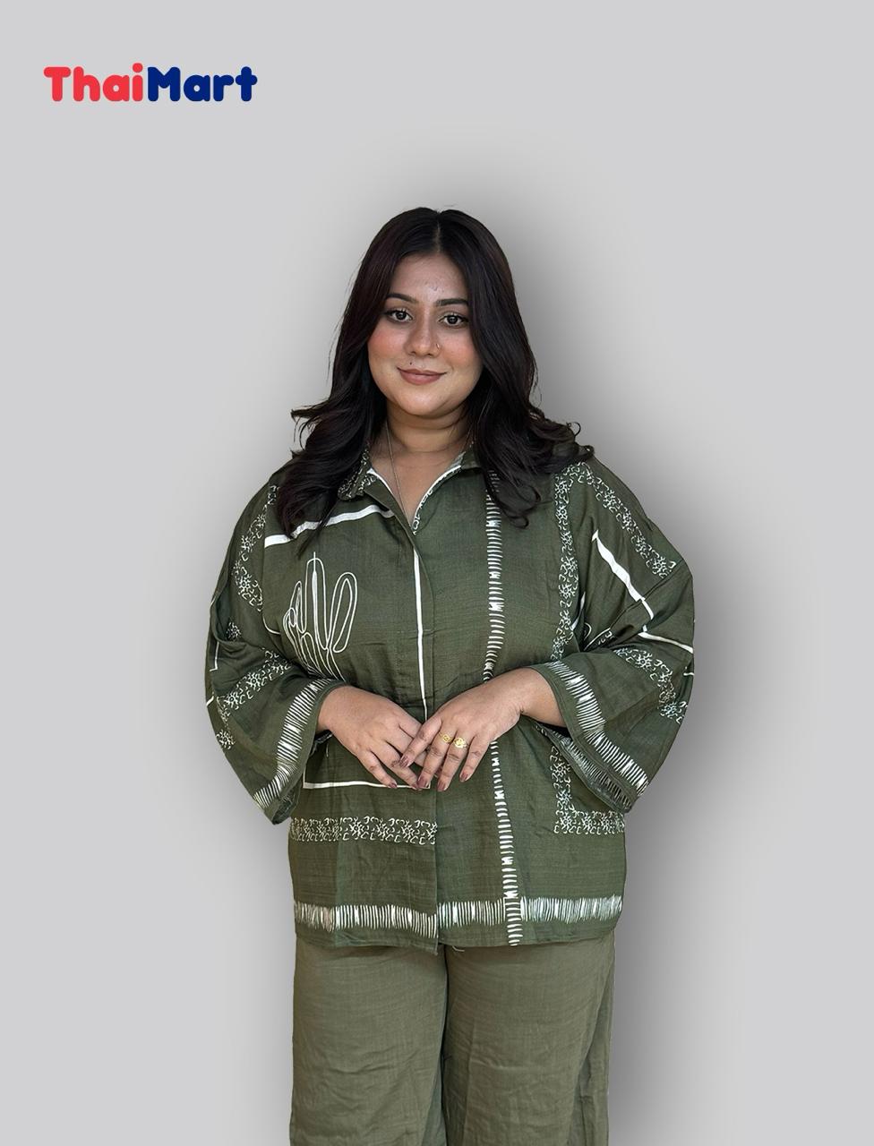 Thai Linen Co-ord Set  Effortless Free Size Dress Item Code : 001