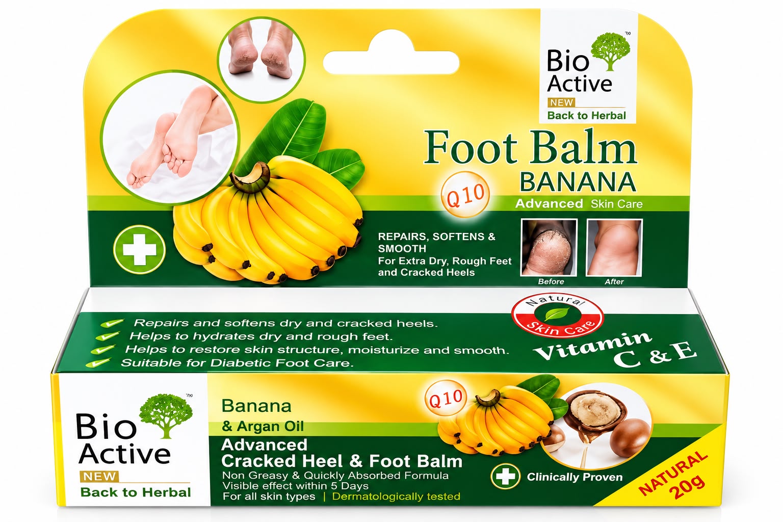 Bio Active Banana & Argan Oil Advanced Cracked Heel & Foot Balm – 30g